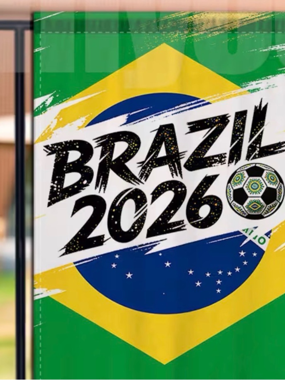 Brazil 2026 Decorative Flag - Green/Yellow/Blue